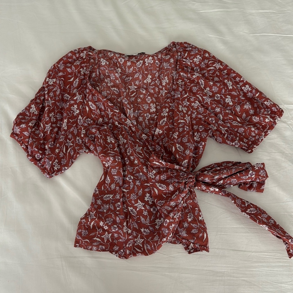 Madewell wrap tie blouse